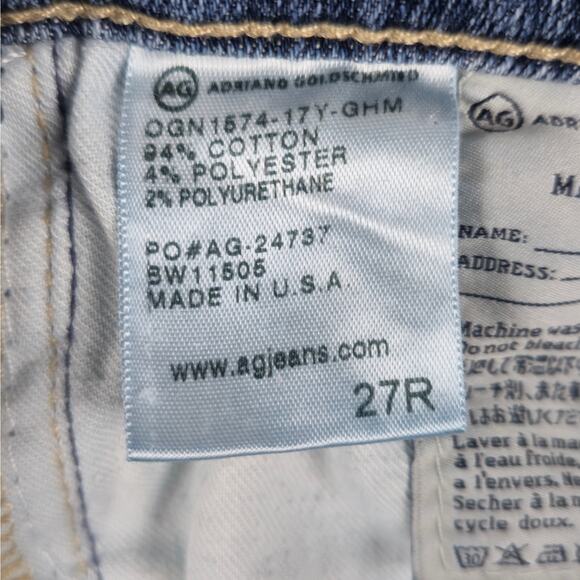 AG Adriano Goldschmied Jeans Womens 27R The Nolan Ankle Distressed 30" Waist - Picture 15 of 16